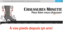 Tablet Screenshot of chaussuresmonette.com